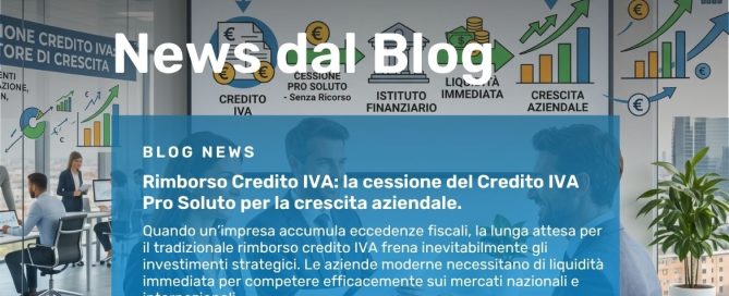 Liquidità immediata tramite il rimborso credito IVA e la cessione pro soluto.